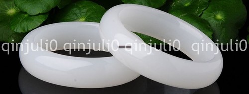 Natural Afghanistan White Jade Jadeite Gemstone Bangle Bracelet 56-64mm Jewelry - Picture 5 of 9