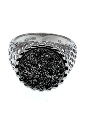 Sterling Silver 925 silver Drusy Quartz 6-gram Statement Ring Size 9