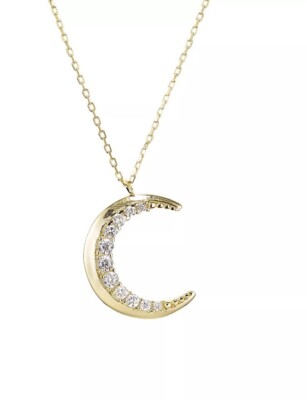 AQUA Sterling Silver Moon Pendant Necklace, 16''