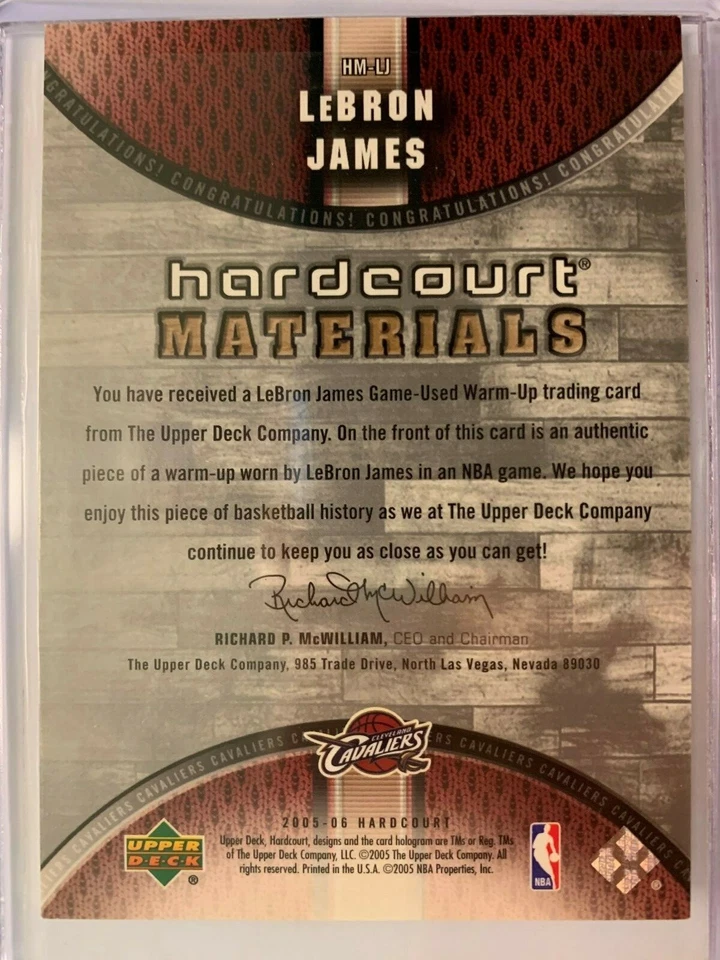 2005-06 Upper Deck Hardcourt Materials Lebron James #HM-LJ Cavaliers - Image 2 of 2