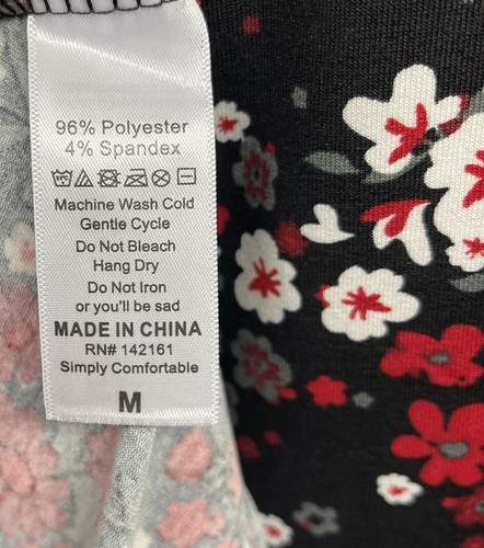 NEW LuLaRoe Medium Black Red White Gray Dainty Floral Knit Maxi Skirt Dress - Picture 7 of 9