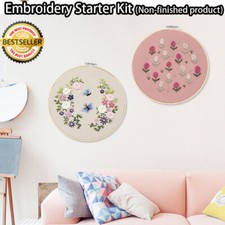 Embroidery Starter Kit With Pattern Cross Stitch-Flower-Needlework Handmade Kits