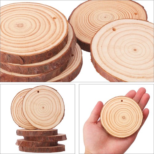 89 PCS Natural Wood Slices with Hole for Crafts Diameter 3.15-3.54 Inch Perfe... - Picture 3 of 7