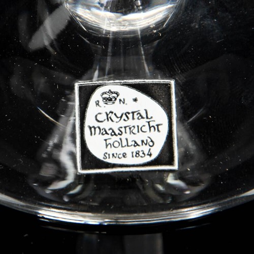 CRYSTAL MASTRICHT + ROYAL VACÍODAM cristal de plomo corte cut glass 6 x vino blanco - Imagen 8 de 8