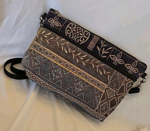 Vtg Danny K Crossbody Handbag Women Multicolor Multipattern Purse Shoulder Bag