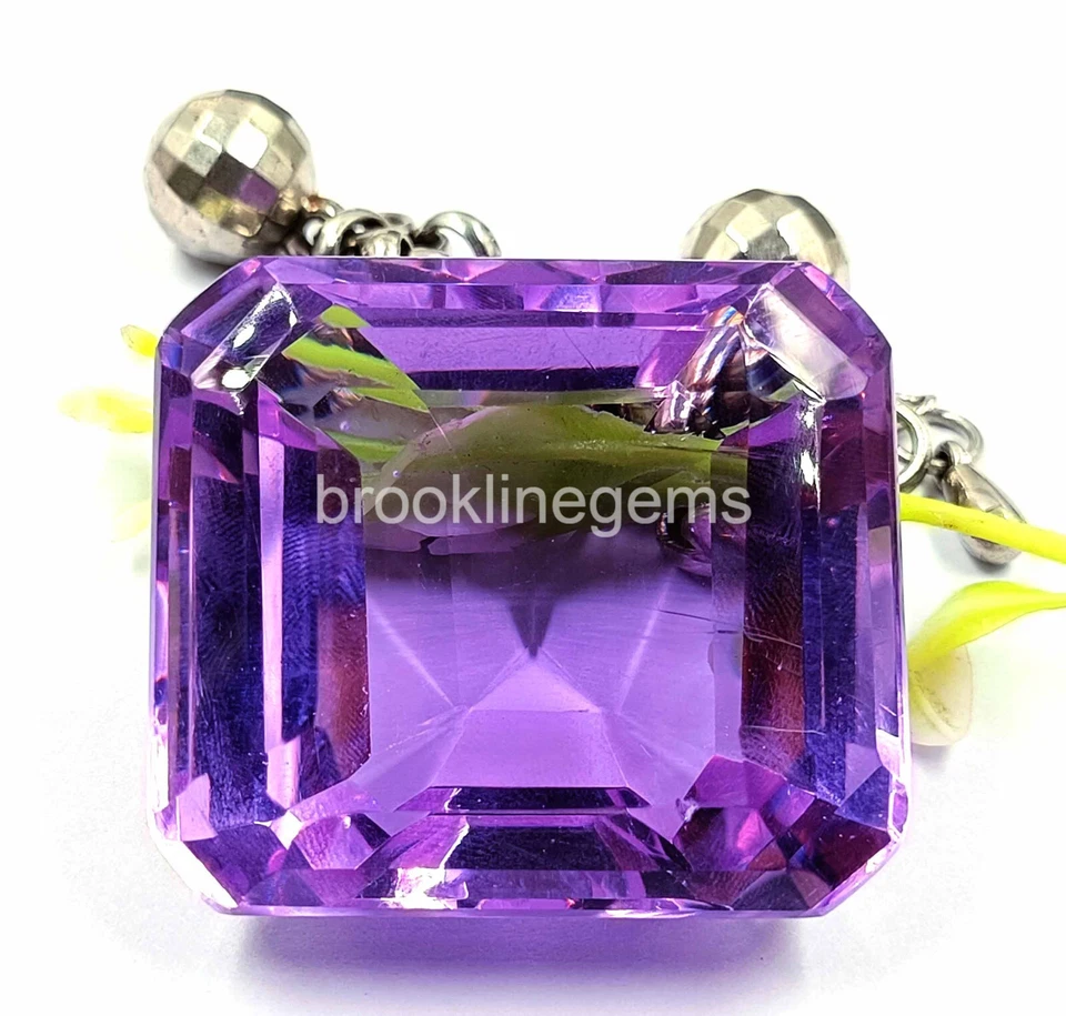 Lab Grown 275Ct Certified Emerald Cut Purple Opal Transparent Loose Gemstone EKT - Image 4 of 4
