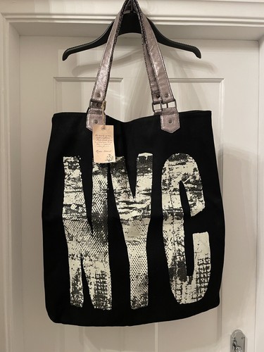 River Island New York NYC große Tasche schwarz neu mit Etikett