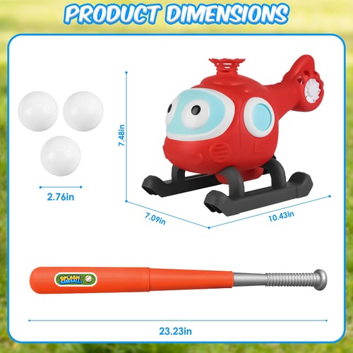 2 in 1 Outdoor Water Sprinkler Toddler Kids Baseball Batting Toy for Boys Girls - Picture 12 of 15