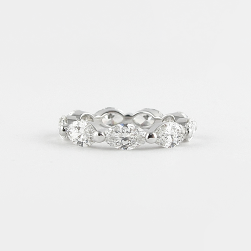 Custom Marquise Cut 2.25 Ct Real Diamond Eternity Band in 950 Platinum Size 8
