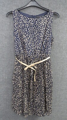 Dunnes Ladies Sleeveless Belted Dress Navy UK 14 LN014 MM 01