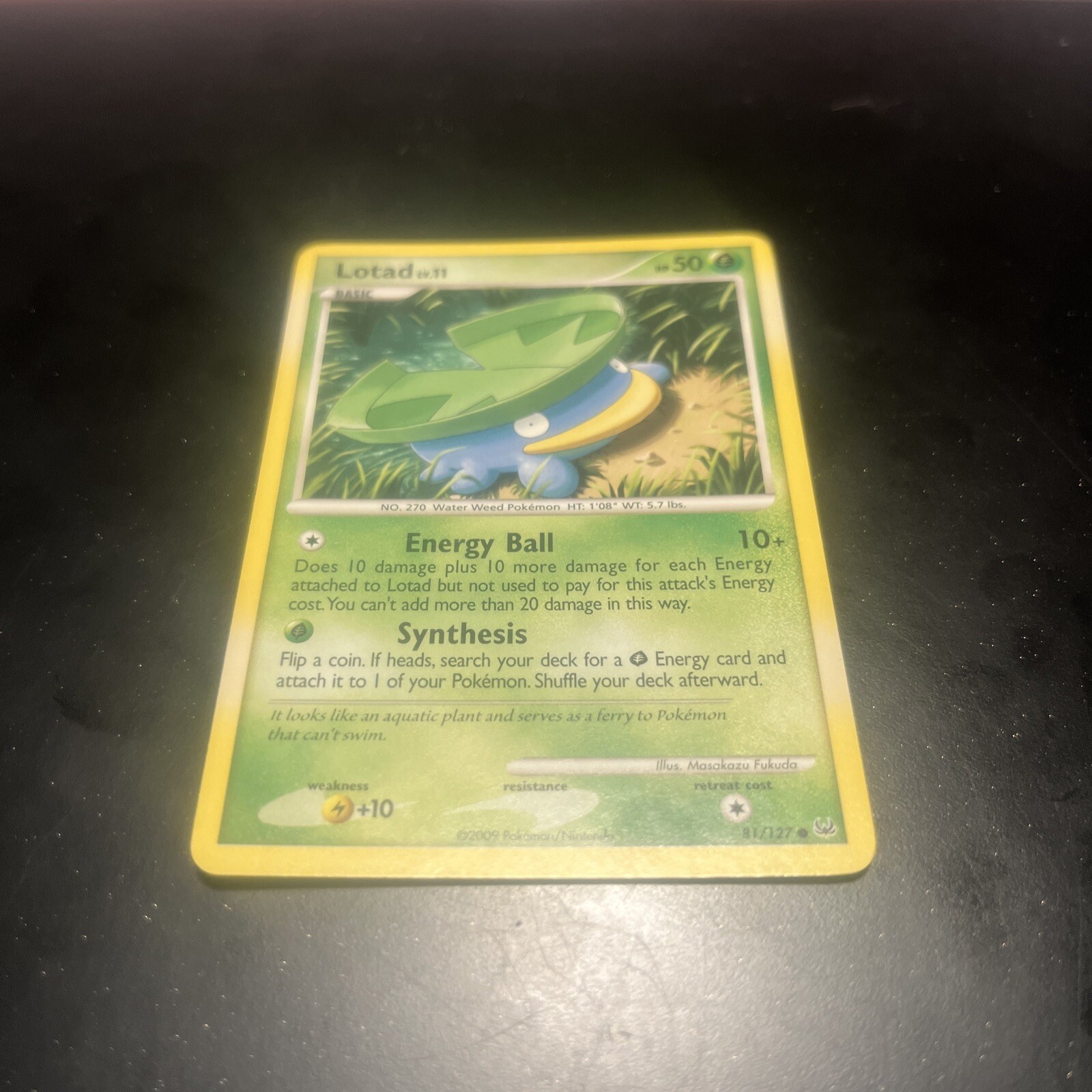 Lotad 81/127 Common 2009 Platinum Pokémon Trading Card Nintendo TCG