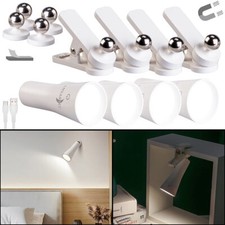 Lunartec 4er-Set 3in1-Akku-Wand-, Klemm- und Taschenlampe, mit 3 Modi, wei&szlig;