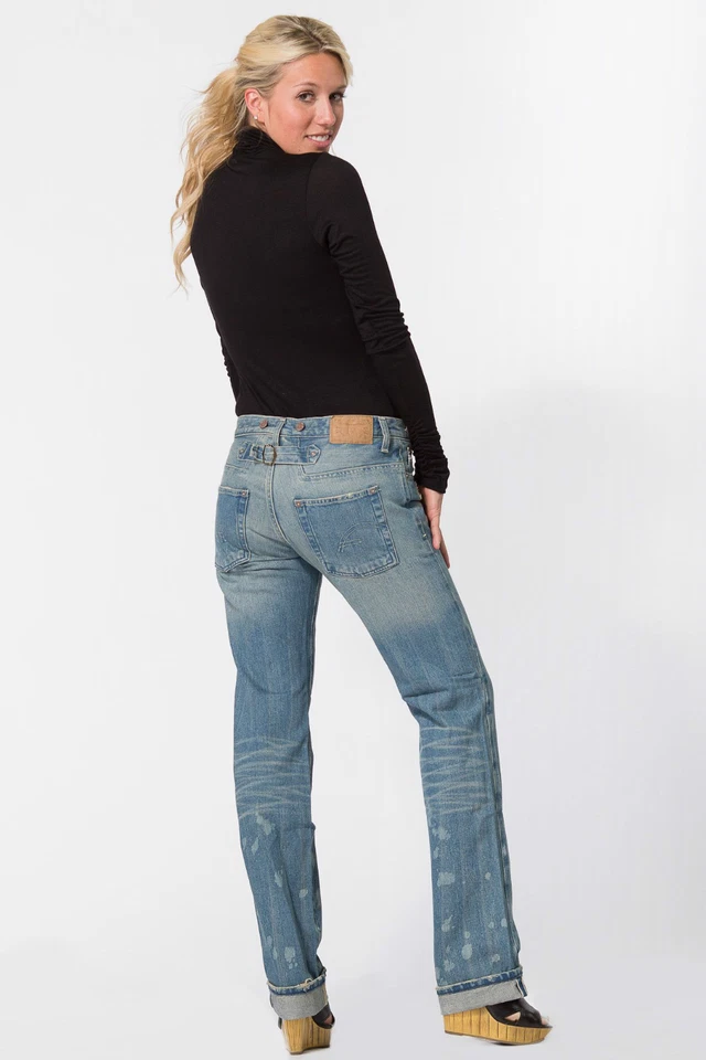 Women's Distressed Boyfriend Jeans NWT 25-27 By Antik Denim Designer - Image 2 of 4