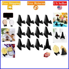 12 Pack Small Black Acrylic Display Easel Stands for Cards & Collectibles