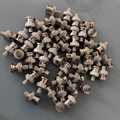BNC Straight Solder Male Crimp Coaxial Connector for Cable LOT Of 51