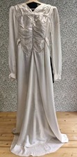 ANTIQUE 1930s DRESS WEDDING LIQUID SATIN ORIGINAL VINTAGE