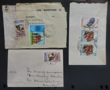 BHUTAN 1970'S COVERS X 3 FREE SHIPPING