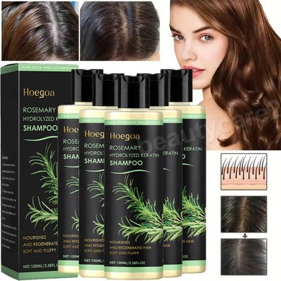 1-5PCS Organic-Rosemary Hair Growth Shampoo Unisex Hydrolyzed Keratin Shampoo