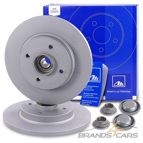 Ate 2X Bremsscheibe Voll Ø268+RADLAGER Hinten FÜR Citroen C4 1 Grand Picasso-image