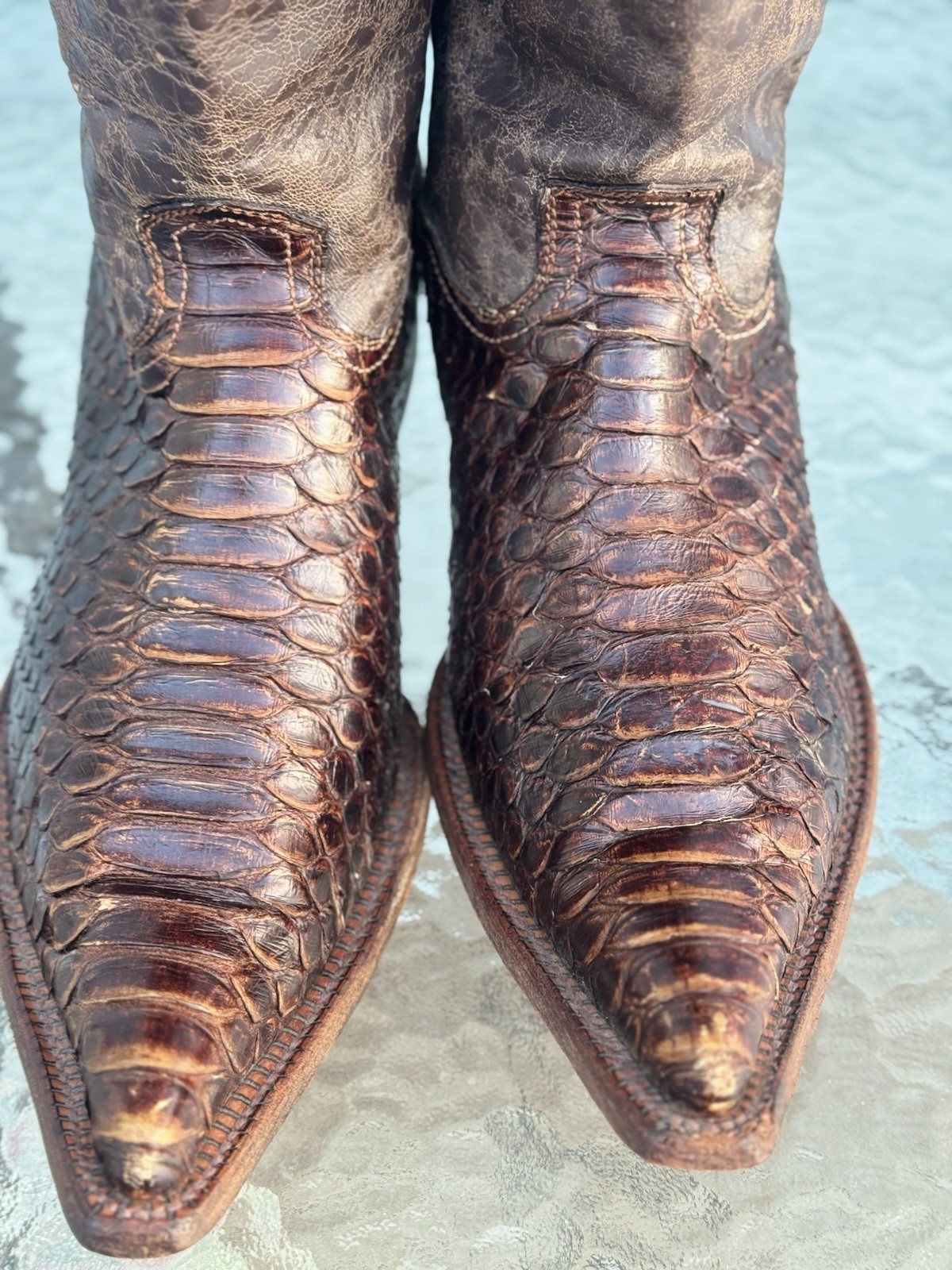 CUADRA PYTHON Brown Snakeskin Leather Western Cow… - image 2