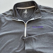 Johnnie-O Pullover Mens M Gray Holy Cross Quarter Zip Performance Stretch