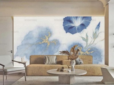3D Morning Glory Plant Watercolor Wall Murals Wallpaper Murals Wall Sticker 2