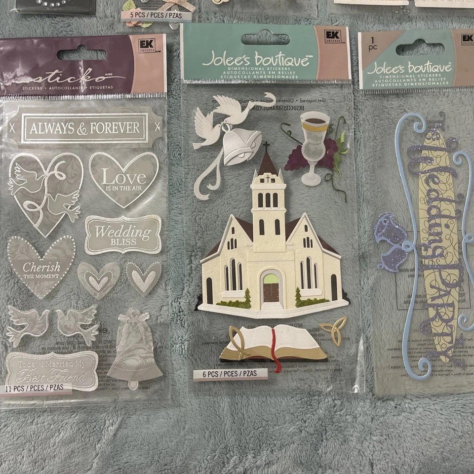 Lote de 14 pegatinas para álbumes de recortes con tema de boda todas nuevas en paquetes ver fotos Foto 4 de 4
