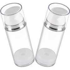  2 Pcs Travel Bottle with Pump Airless Vacuum Bottles Refillable Dispenser