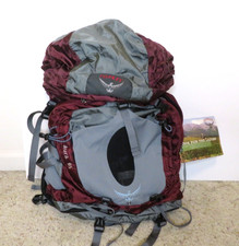 Nwt Osprey Aura 65 Backpack Womens Small Nylon Hiking 62 Liter Garnett New