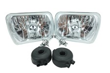 7x6 Headlight Glass Chrome Housing Diamond Cut Replacement 2 Pcs For Auto Lighti 7x6 Headlight Glass Chrome Housing Diamond Cut Replacement 2 Pcs For Auto Lighti