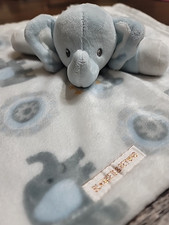 Blankets and Beyond Blue Elephant Gray Owl Security Blanket Baby Lovey Plush