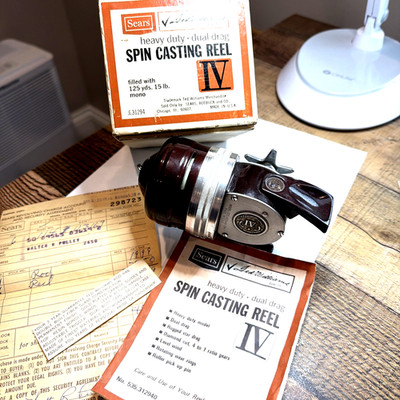 Vintage Ted Williams Model  IV Spin Casting Reel In The Box With Paper Work. 
