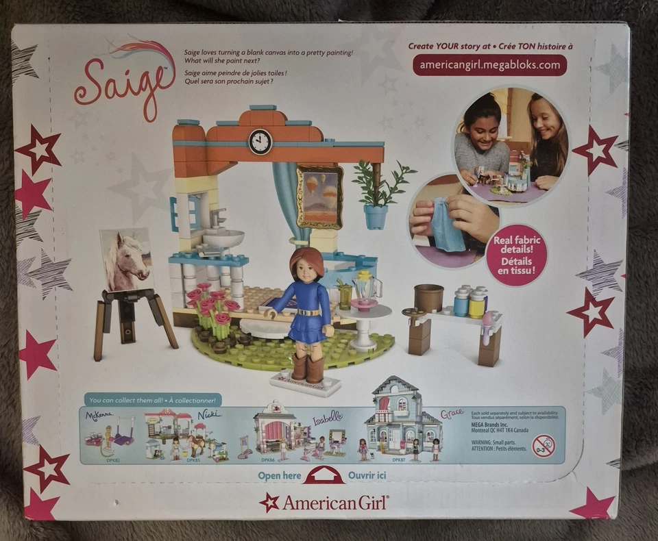 Juego de ladrillos de juguete Lite Brix carrusel ligero y MEGABLX. AMER. GIRL Saiges Art Stud Foto 4 de 4