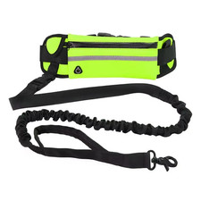 Hands Free Dog Leash for Running Walking Reflective Leash with Waist Bag Retract