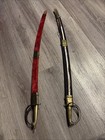 2 Vtg. Sword Made in India Persian Red &blueVelvet Sheath 31”Blade 34” Rare — photo 2