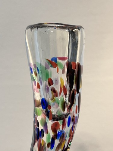Art Glass Candlestick Vintage Candle Holder Murano? 7” Modern Contemporary Boho - Picture 4 of 13