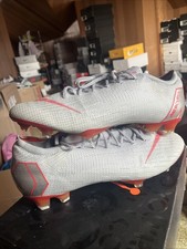 Nike Mercurial Vapor 12 Flyknit Elite FG Soccer - Grey/Red - AH7380 060 - Sz 11