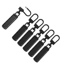 6 Pcs Zipper Pull Tab, Black Slider Replacement