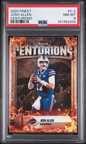 2025 TOPPS FINEST CENTURIONS #C-2 JOSH ALLEN PSA 8