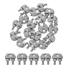 24pcs Wire Rope Clamp Heavy Duty Cable Stop Clamp Steel Wire Fixing Clip 