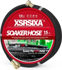 15FT Heavy Duty Soaker Hose – 1/2" Ultra-Flexible Rubber with Reinforced Core, 2