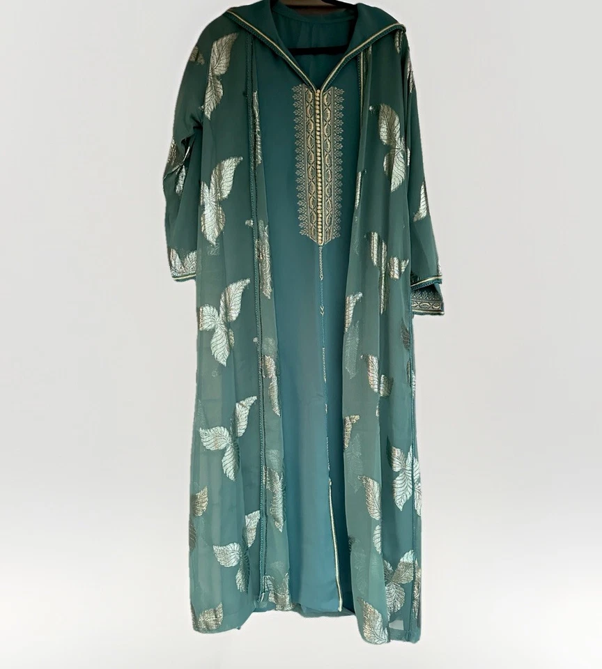 Juego de Jellaba Marroquí de 2 Piezas - Hecho a Mano, Tamaño Mediano, Material de Calidad Premium Foto 4 de 4