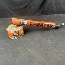 Vintage Black Flag Bug Sprayer Tin Metal Insect Killer Spray Pump Can USA 1 Pint