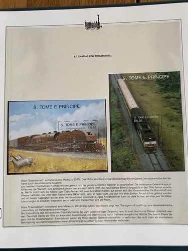 Eisenbahn Briefmarken in Album auf 19 Blättern - Bild 20 von 20