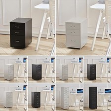 3-8 Drawer Storage Cabinet  Office Organizer, Slim Metal Chest of Drawer Unit