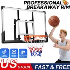 47 Inch Basketball Ring Hoop Wall Mounted Outdoor Hanging Basket Professional US