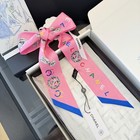 Chanel Women's Pink Printed Scarf Hair Neck Tie With Gift Box — photo 1
