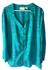 Victoria  s Secret Vintage 1990  s Emerald green Sleep Shirt Pajama Size Large