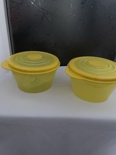 Tupperware Bungee Schüssel 2x je 500ml, flexibler Deckel Gelb Neu