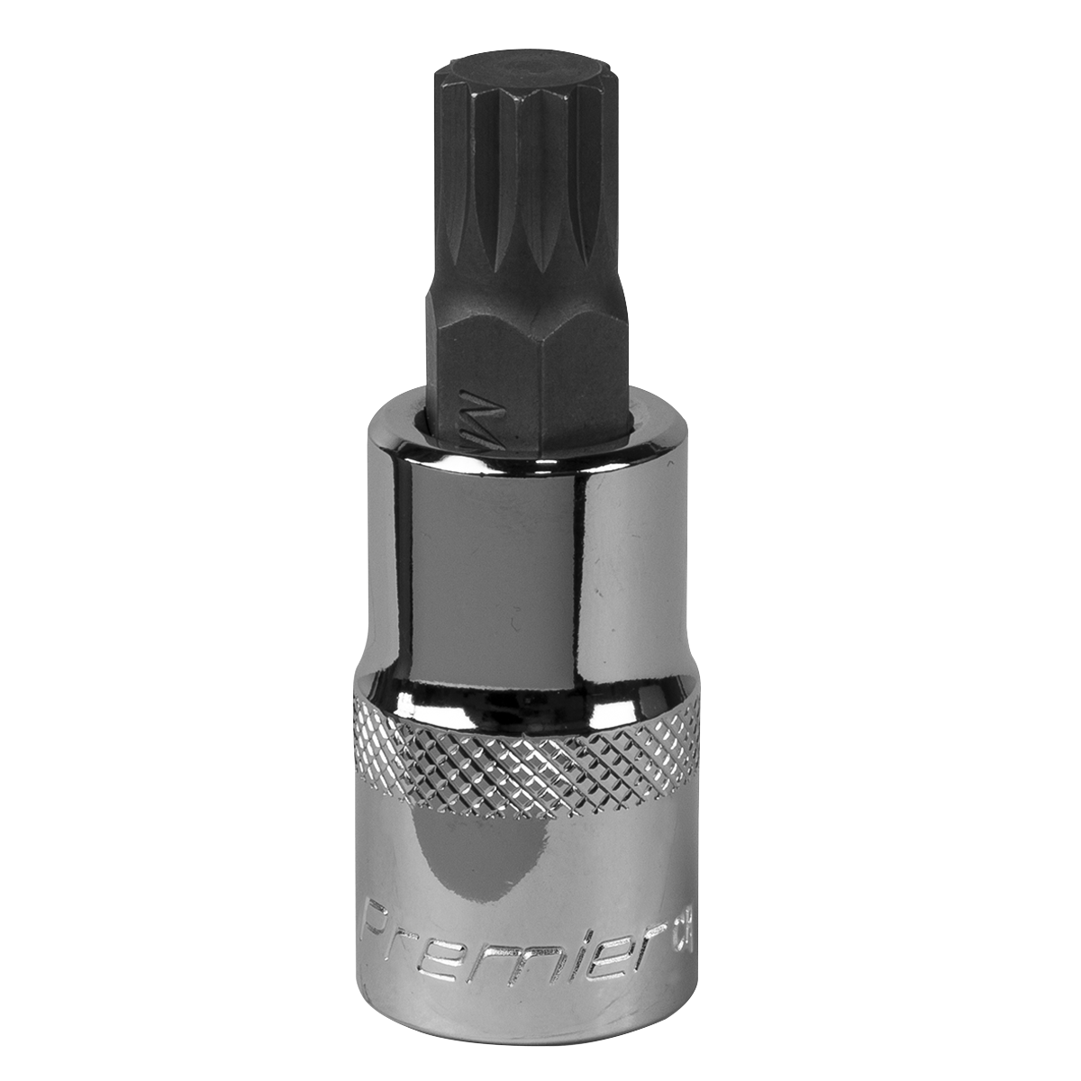 Sealey Spline Socket Bit M12 1/2"" Square Drive Chrome Vanadium Steel Tool SBS016